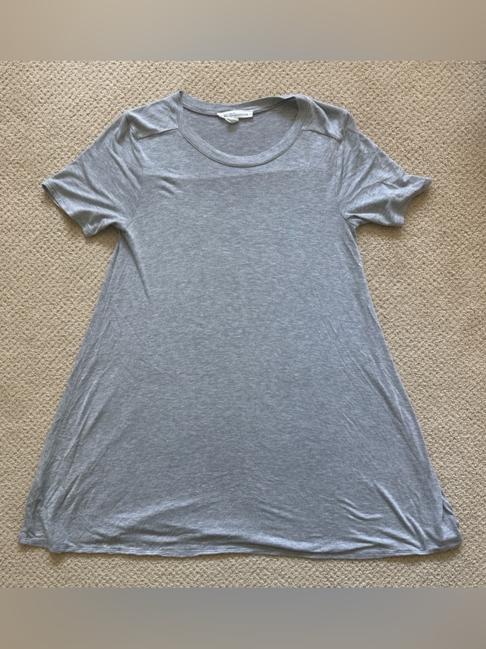 BCBGeneration Gray Short-Sleeve T-Shirt Dress
